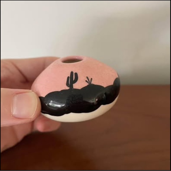 Pink and Black Cactus Art Mini Vase - Picture 1 of 7
